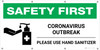 Safety First: COVID-19 High Risk of Infection Use Hand Sanitizer with Icon - Banner