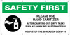 Safety First: Please Use Hand Sanitizer After Carrying Out Dirty Tasks with Icon - Banner
