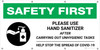 Safety First: Please Use Hand Sanitizer Carrying Out Unhygienic Tasks with Icon - Banner Safety First: Please Use Hand Sanitizer Carrying Out Unhygienic Tasks with Icon - Banner