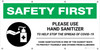 Safety First: Please Use Hand Sanitizer To Help Stop The Spread Of Covid-19 Protect Yourself with Icon - Banner Safety First: Please Use Hand Sanitizer To Help Stop The Spread Of Covid-19 Protect Yourself with Icon - Banner