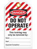 Lockout Do Not Operate Striped Tags Lockout Do Not Operate Striped Tags