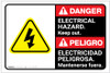 Danger: Electrical Hazard Keep Out with Graphic ANSI Bilingual Spanish - Label