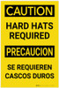 Caution: Hard Hats Required Bilingual Spanish - Label