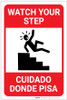 Watch Your Step with Icon Bilingual Spanish - Label