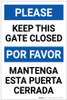 Please Keep This Gate Closed Bilingual Spanish Portrait - Label