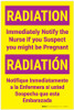 Radiation Notify Nurse if Pregnant Bilingual Spanish Portrait - Label