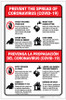 Prevent the Spread of Coronavirus Bilingual with Icons Portrait - Label