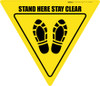 Stand Here Stay Clear Shoe Prints Yield - Floor Sign Stand Here Stay Clear Shoe Prints Yield - Floor Sign