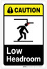 Caution: Low Headroom ANSI Portrait - Label Caution: Low Headroom ANSI Portrait - Label