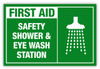 Safety Shower and Eye Wash Label