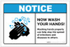 Notice: Now Wash Your Hands ANSI Landscape - Label