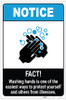 Notice: Hand Washing Protects from Illness ANSI Portrait - Label