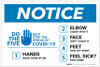 Notice: Do The Five - Help Stop The Spread of COVID-19 Landscape - Label