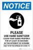 Notice: In The Interests Hygiene Use Hand Sanitizer Portrait - Label Notice: In The Interests Hygiene Use Hand Sanitizer Portrait - Label