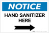 Notice: Hand Sanitizer Here Right Arrow Landscape - Label