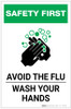 Safety First: Avoid The Flu Wash Your Hands Portrait - Label Safety First: Avoid The Flu Wash Your Hands Portrait - Label