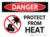 Danger: Protect From Heat Landscape - Wall Sign