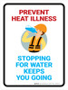 Stopping For Water Keeps You Going Prevent Heat Illness Portrait - Wall Sign Stopping For Water Keeps You Going Prevent Heat Illness Portrait - Wall Sign