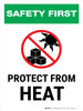 Safety First: Protect From Heat Portrait - Wall Sign