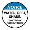Notice: Water Rest Shade Don't Work Without Them Round - Floor Sign Notice: Water Rest Shade Don't Work Without Them Round - Floor Sign