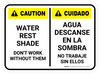 Caution: Portrait Water Rest Shade Don't Work Without Them Bilingual Rectangular - Floor Sign