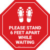 Please Stand 6 Feet Apart While Waiting Shoe Prints Stop Please Stand 6 Feet Apart While Waiting Shoe Prints Stop