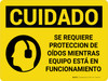 Caution: Hearing Protection Required While Equipment Is Operating Spanish Landscape - Wall Sign