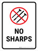 No Sharps Portrait - Wall Sign
