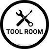 Tool Room White Circular - Floor Sign