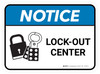 Notice: Lock Out Center Rectangular - Floor Sign Notice: Lock Out Center Rectangular - Floor Sign
