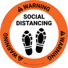Warning: Social Distancing Shoe Prints Circular - Floor Sign Warning: Social Distancing Shoe Prints Circular - Floor Sign