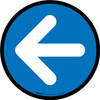 Left Arrow Blue Circular - Floor Sign Left Arrow Blue Circular - Floor Sign