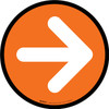 Right Arrow Orange Circular - Floor Sign Right Arrow Orange Circular - Floor Sign