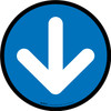 Down Arrow Blue Circular - Floor Sign Down Arrow Blue Circular - Floor Sign