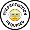 Eye Protection Required with Emoji Circular - Floor Sign Eye Protection Required with Emoji Circular - Floor Sign