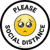Please Social Distance with Emoji Circular - Floor Sign Please Social Distance with Emoji Circular - Floor Sign