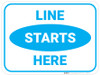 Line Starts Here - Blue - Floor Sign Line Starts Here - Blue - Floor Sign