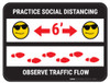 Practice Distancing Observe Flow with Sunglass Emoji - Black - Floor Sign Practice Distancing Observe Flow with Sunglass Emoji - Black - Floor Sign