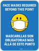 Face Masks Required Beyond This Point Bilingual with Facemask Emoji - Blue - Floor Sign Face Masks Required Beyond This Point Bilingual with Facemask Emoji - Blue - Floor Sign