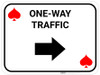 One Way Traffic Right Arrow Red Spades - Rectangle Casino - Floor Sign One Way Traffic Right Arrow Red Spades - Rectangle Casino - Floor Sign
