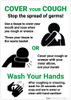 Cover Your Cough - Stop the Spread of Germs - Wall Sign Cover Your Cough - Stop the Spread of Germs - Wall Sign