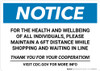 Notice: For Health and Wellbeing Maintain 6FT Distance ANSI Landscape - Wall Sign