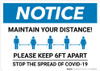 Notice: Maintain Your Distance ANSI Landscape - Wall Sign Notice: Maintain Your Distance ANSI Landscape - Wall Sign