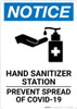 Notice: Hand Sanitizer Station COVID-19 ANSI Portrait - Wall Sign Notice: Hand Sanitizer Station COVID-19 ANSI Portrait - Wall Sign