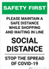 Safety First: Please Maintain Distance - Social Distance Portrait - Wall Sign Safety First: Please Maintain Distance - Social Distance Portrait - Wall Sign
