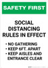 Safety First: Social Distancing Rules in Effect Portrait - Wall Sign Safety First: Social Distancing Rules in Effect Portrait - Wall Sign