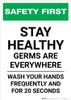 Safety First: Stay Health - Germs are Everywhere Portrait - Wall Sign
