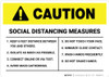 Caution: Social Distancing Measures Landscape - Wall Sign Caution: Social Distancing Measures Landscape - Wall Sign