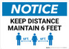 Notice: Keep a Safe Distance with Icon Landscape - Wall Sign