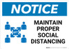 Notice: Maintain Proper Social Distancing with Icon Landscape - Wall Sign Notice: Maintain Proper Social Distancing with Icon Landscape - Wall Sign